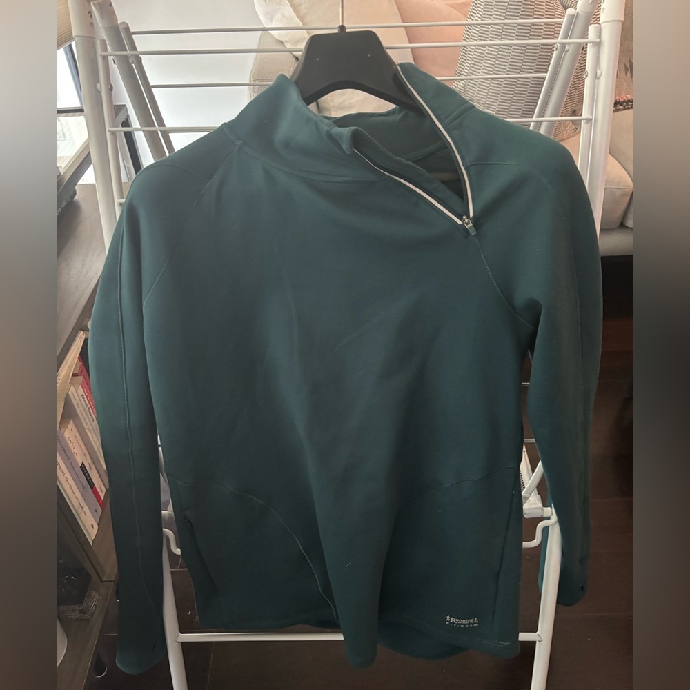 Running Room Green Brushed Back 1/4 Zip, Large